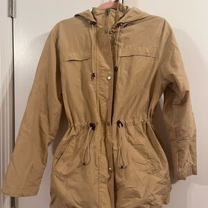 Women's Tan Hooded Jacket